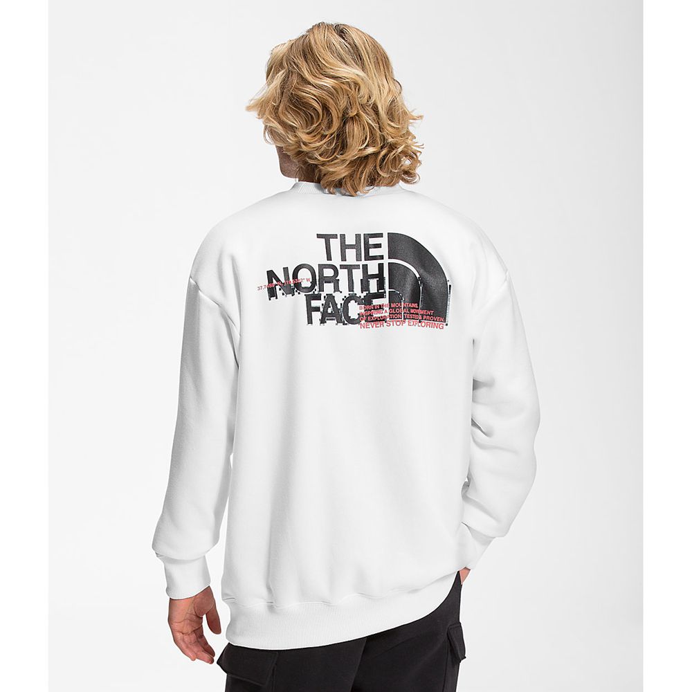 The North Face Sweatshirts Mens Australia - The North Face Coordinates Crew White (HYV-863512)